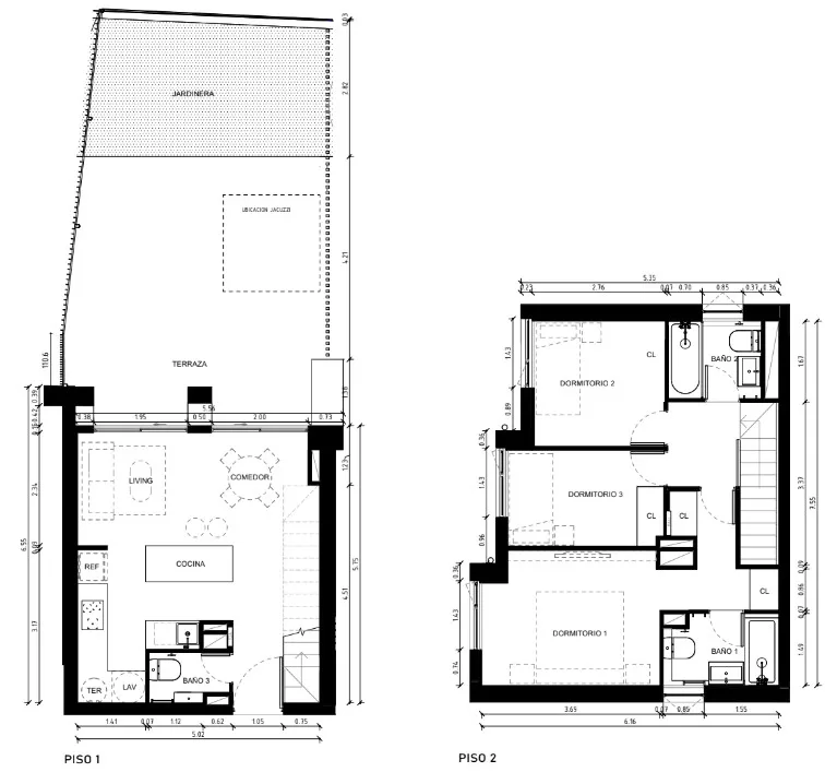 3 Dormitorios 3 Baños dúplex con jardín