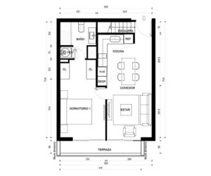 1 Dormitorio 1 Baño con azotea privada