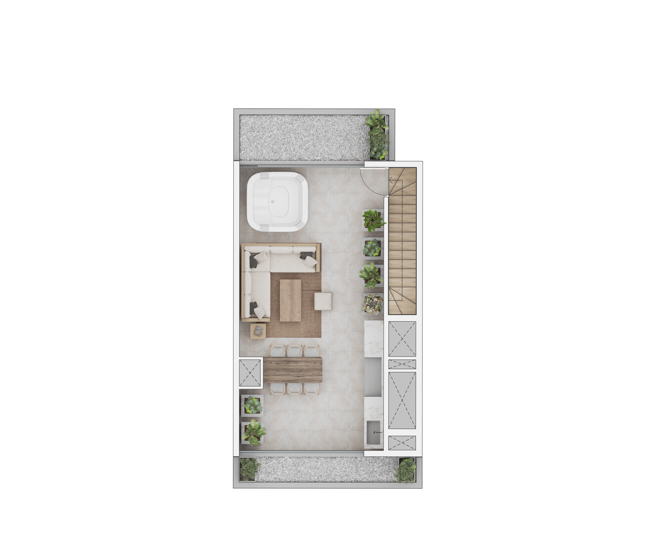 3 dormitorios 3 baños duplex con azotea