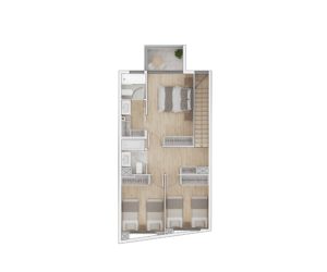 3 dormitorios 3 baños duplex con patio