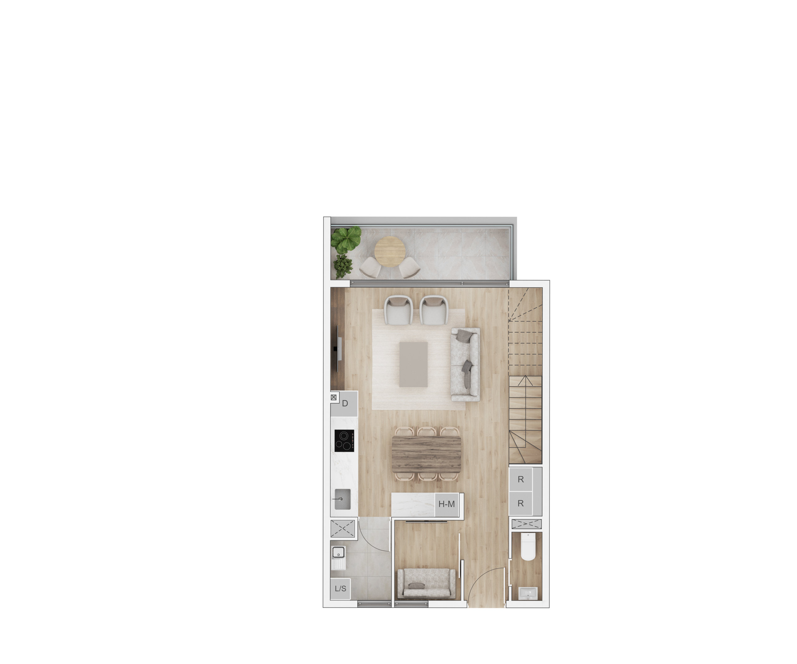 3 dormitorios 3 baños duplex con azotea