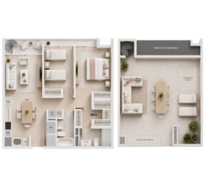 2 dormitorios 2 baños Tradicional 140 m2 con azotea privada