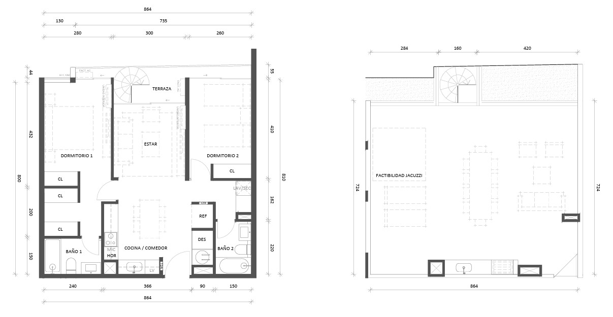 2 Dormitorios 2 Baños Mariposa con azotea privada