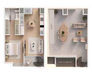 1 Dormitorio 1 Baño con azotea privada
